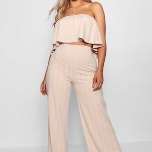 2 piece wide leg pant set